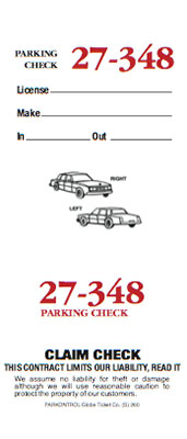 Parking Valet Ticket 01