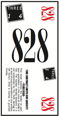 Parking Valet Ticket 02