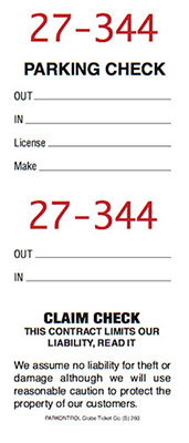 Parking Valet Ticket 03