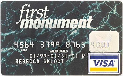 Credit Card - First Monument - 1999