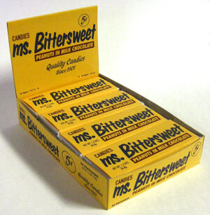 Ms. Bittersweet - Peanut Chocolate Bar - 1950s (Display Box Only)