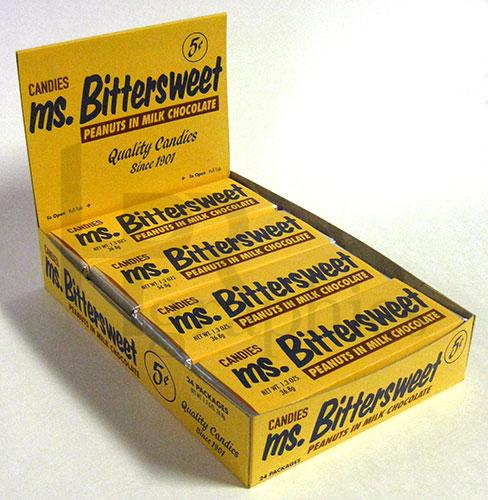 Ms. Bittersweet - Peanut Chocolate Bar - 1950s (Display Box Only)