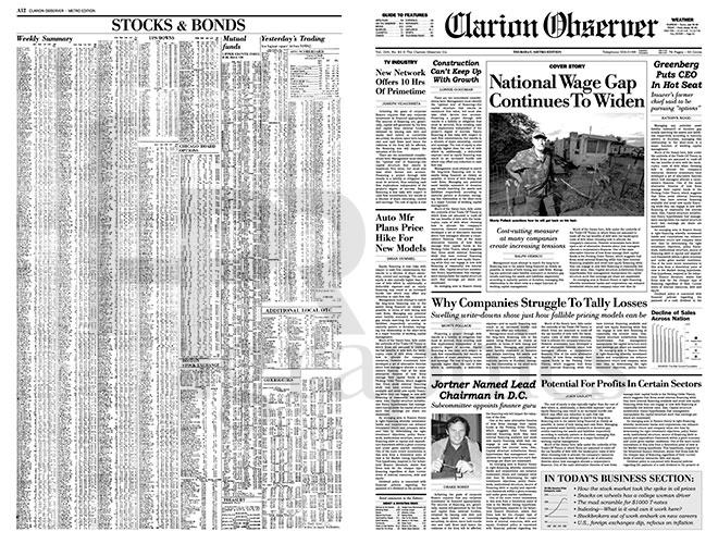 Newspaper - Clarion Observer - 1980s