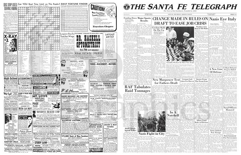 Newspaper - Santa Fe Telegraph - 1943