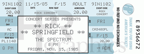 Ticket - Concert - 1980s