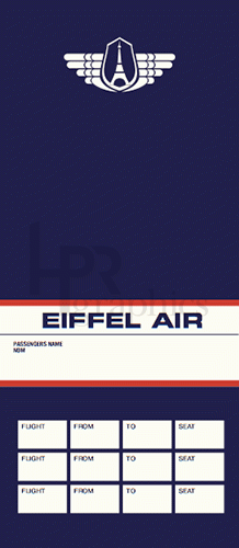 Airline Ticket Jacket - Eiffel Air - 1980s