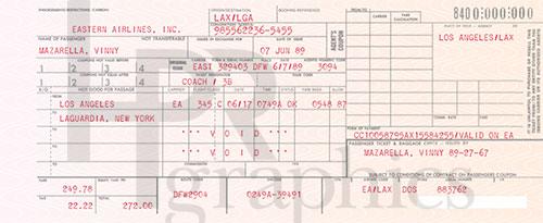 Airline Ticket - 1980s