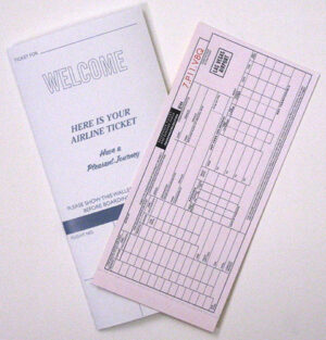 Airline Ticket & Jacket - 1960