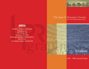 JFK Center for the Performing Arts - Program - 1980s