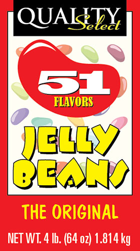 Jelly Beans - 4 LB Tub Label