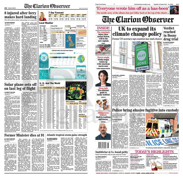 Front Cover - Clarion Observer - UK