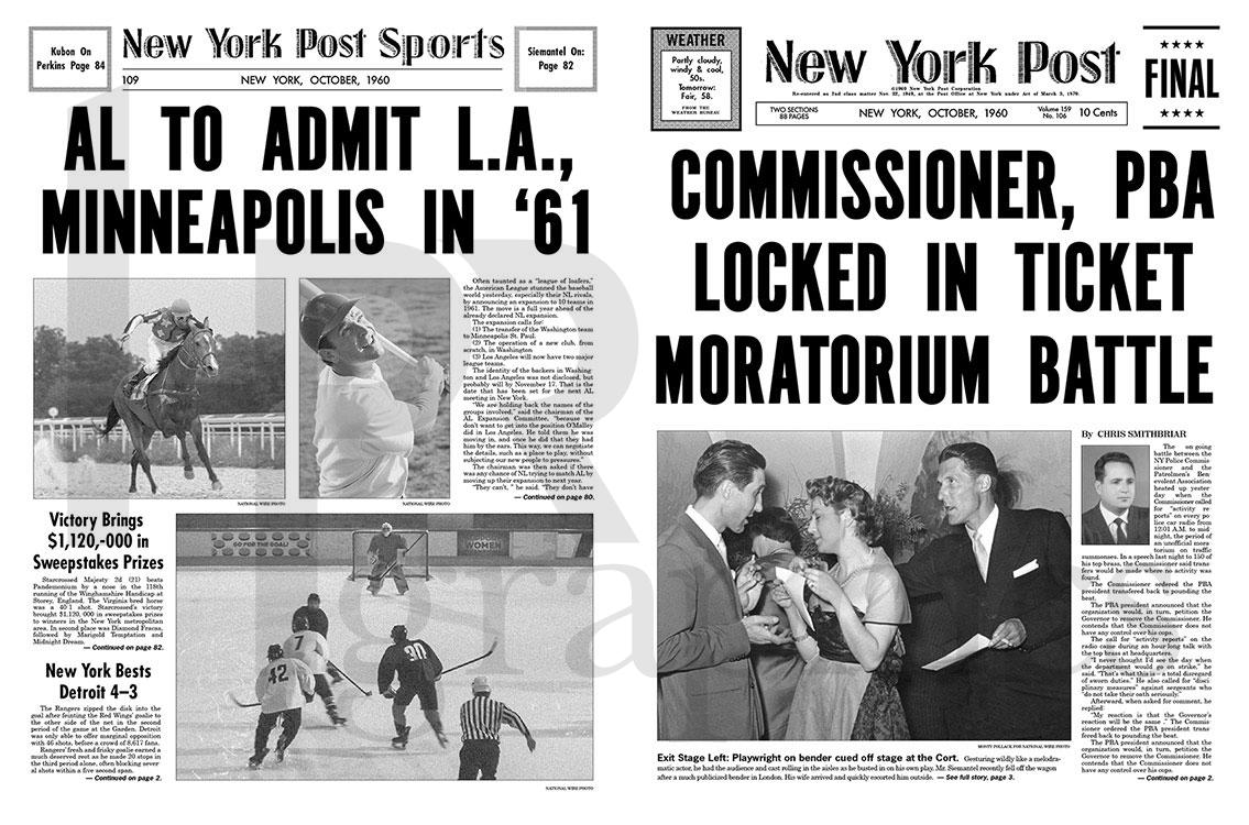 Newspaper - New York Post - October 1960