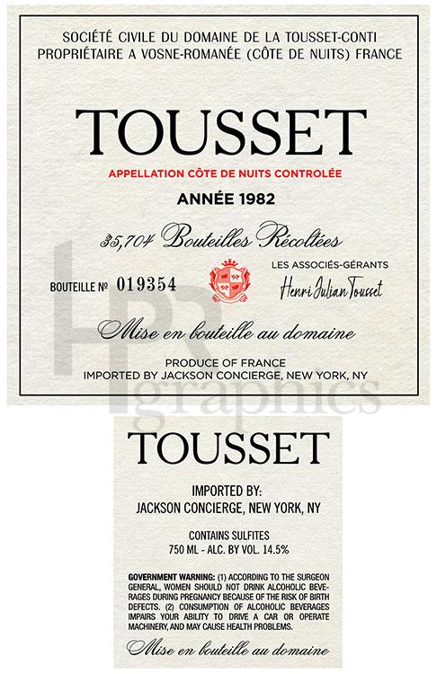 Wine - Tousset - 1982