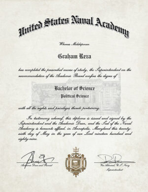 US Naval Academy Diploma
