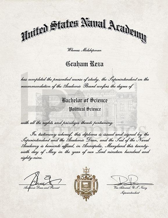US Naval Academy Diploma