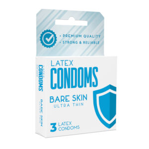 Condom Box - Latex Shield - 3 Pack - Bare Skin