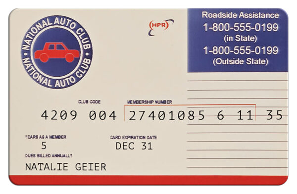 National Auto Club Card