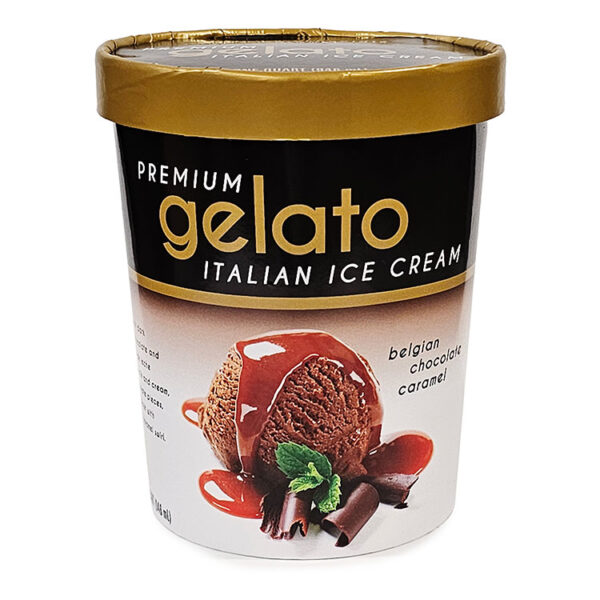 Gelato Italian Ice Cream - Belgian Chocolate Caramel - Quart