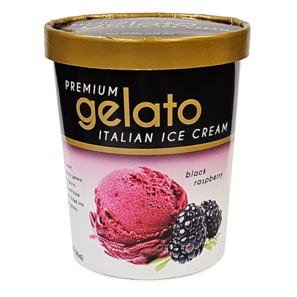 Gelato Italian Ice Cream - Black Raspberry - Quart
