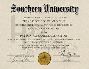 Southern University - Doctor of Medicine Diploma