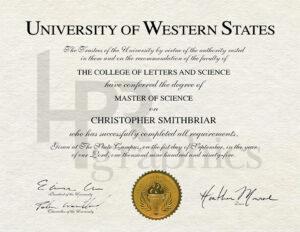 University of Western States Diploma