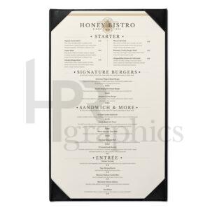 Honey Bistro - Menu Insert
