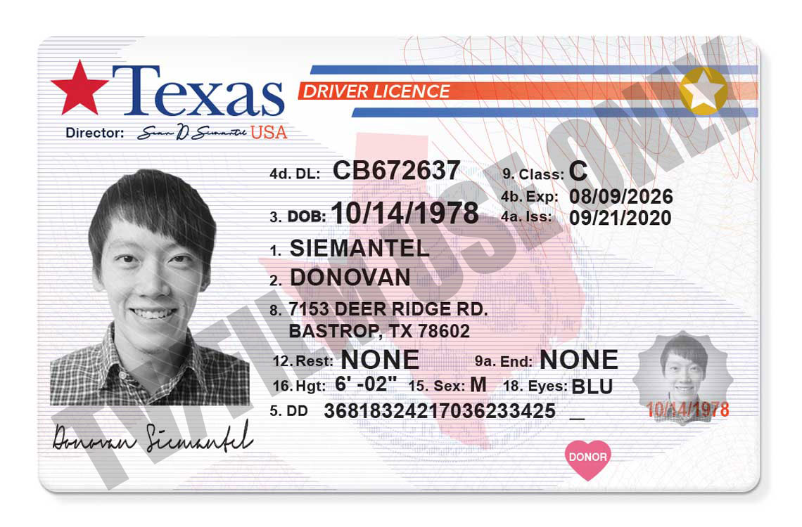 Driver's License - GENERIC TEMPLATE