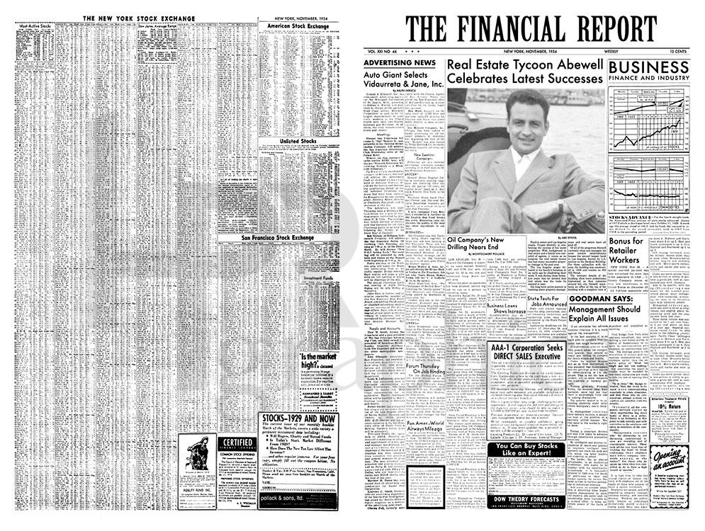 Newspaper - The Financial Report - 1954
