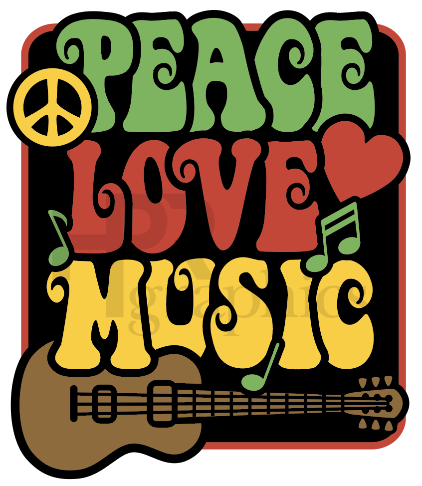 Peace Love Music Bumper Sticker