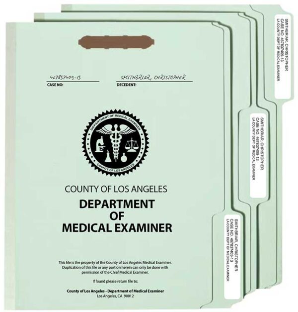 LA County Medical Examiner File Folder